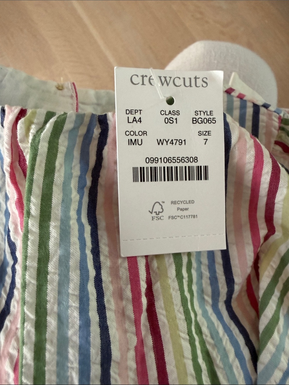 Crewcuts NWT Girls Cotton Seersucker Dress 7 - Picture 6 of 6